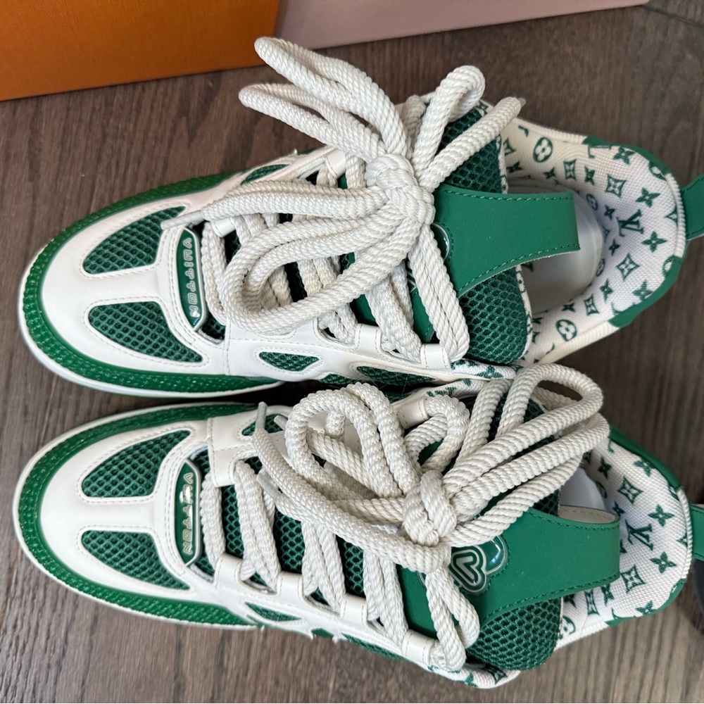 Louis Vuitton Green and White Skater Sneakers - Picture 6 of 7